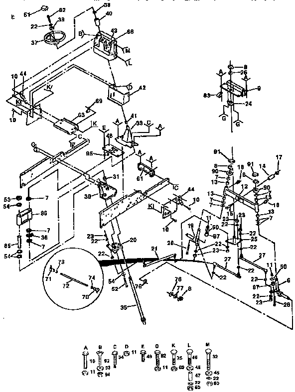 Craftsman 917250050 steering and front axle diagram