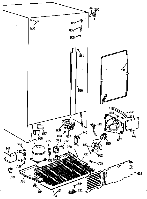 GE TFT22PRXCAA unit parts diagram