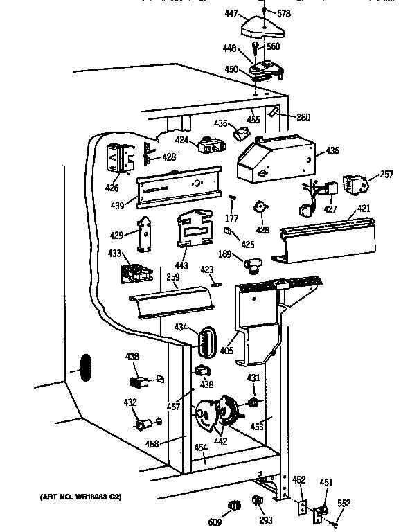 GE TFT24PAXCAA fresh food section diagram