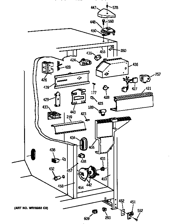 GE TFT24PAXCWW fresh food section diagram