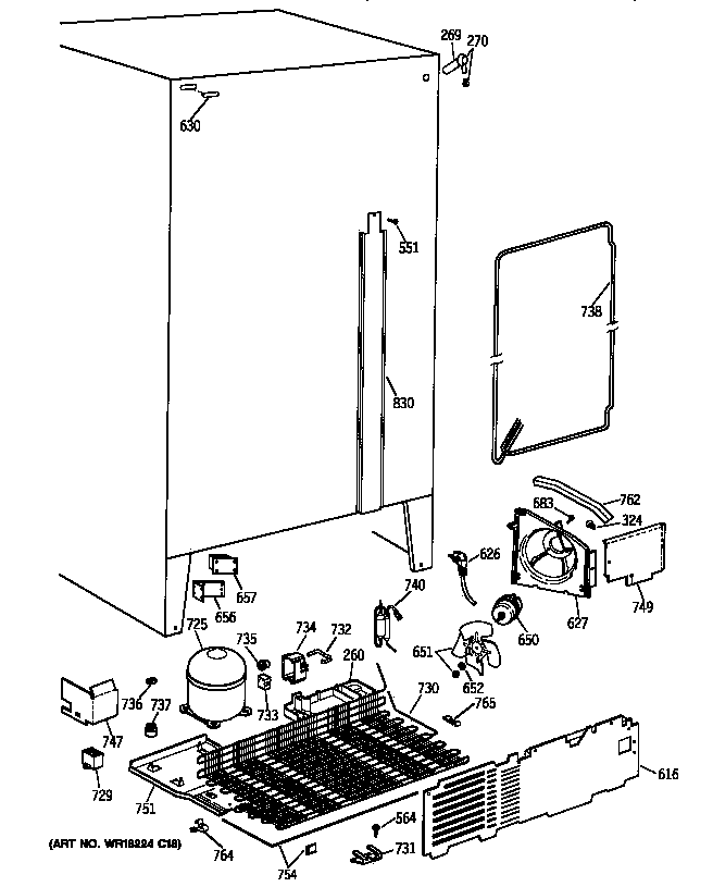 GE TFT24PAXCWW unit parts diagram
