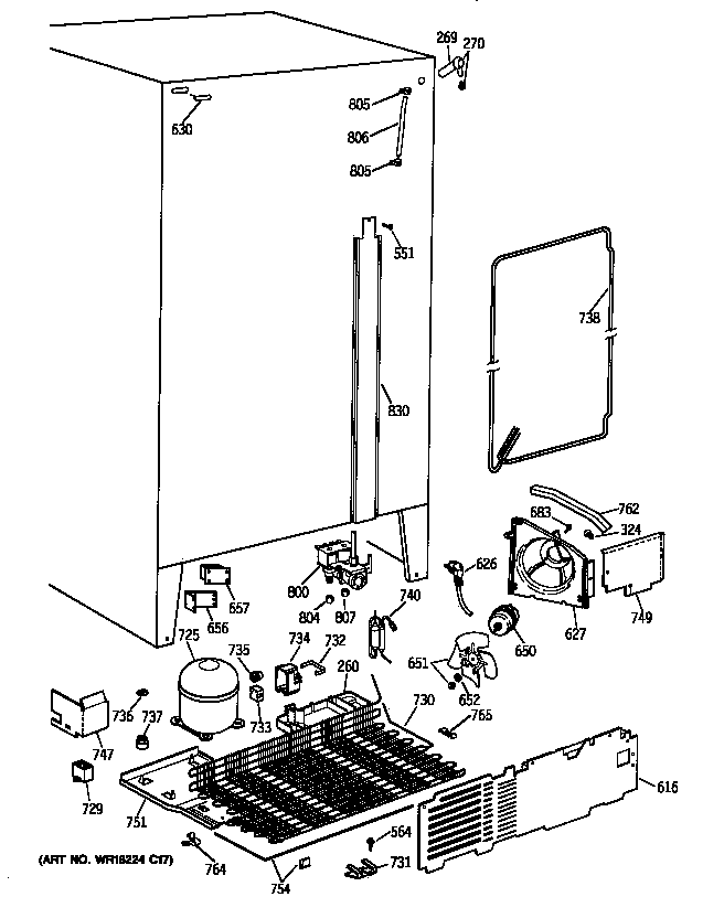 GE TFT24PRXCAA unit parts diagram