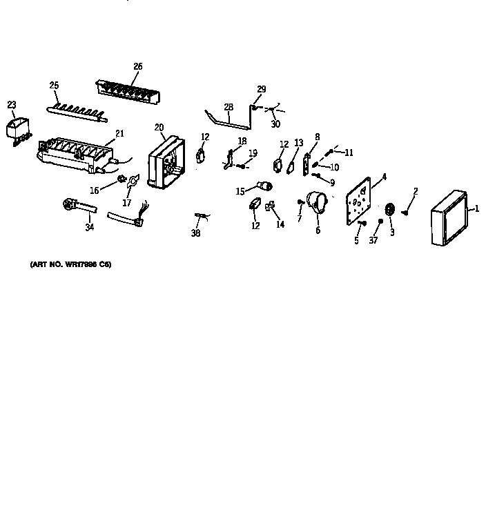 GE TFT24PRXCAA icemaker wr30x0318 diagram