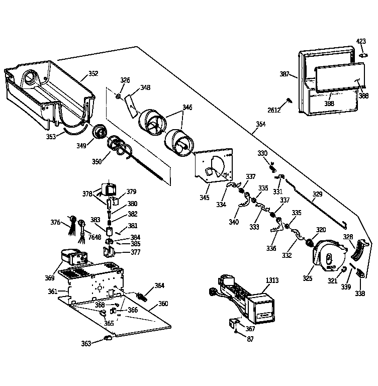 GE ZISB36DXA ice bucket assembly diagram