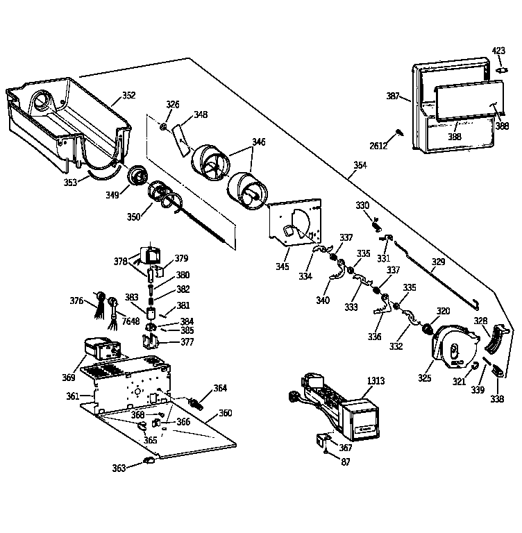 GE ZISW36DYA ice bucket assembly diagram