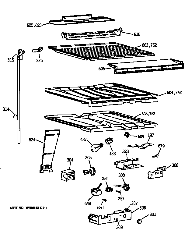 GE TBX22JIXFRAA compartment separator parts diagram