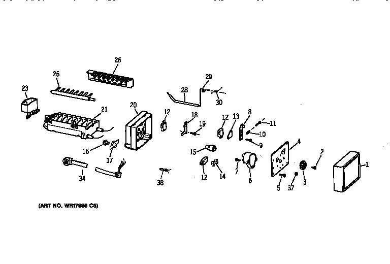 GE TBX22JIXFRAA icemaker wr30x0318 diagram