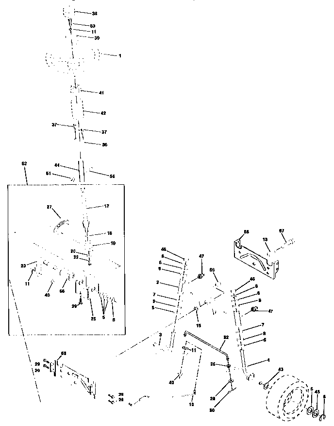 Craftsman 917258020 steering assembly diagram