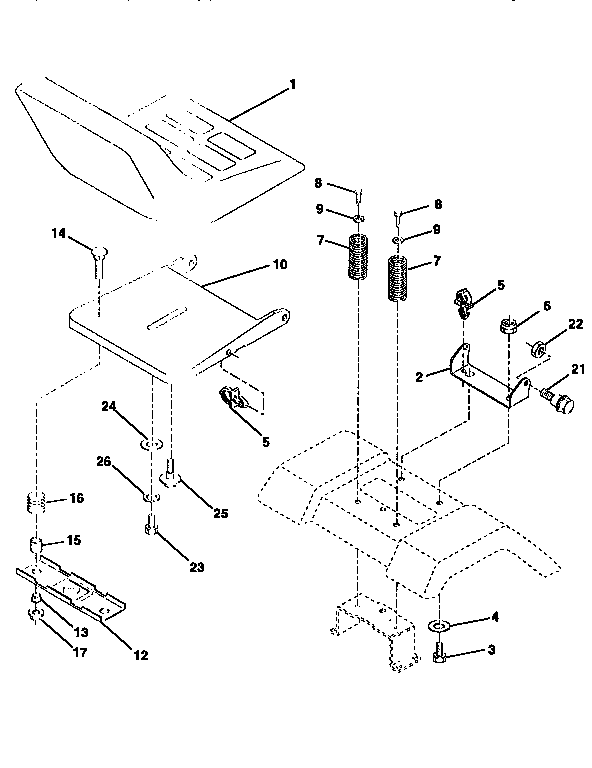 Craftsman 917258020 seat assembly diagram