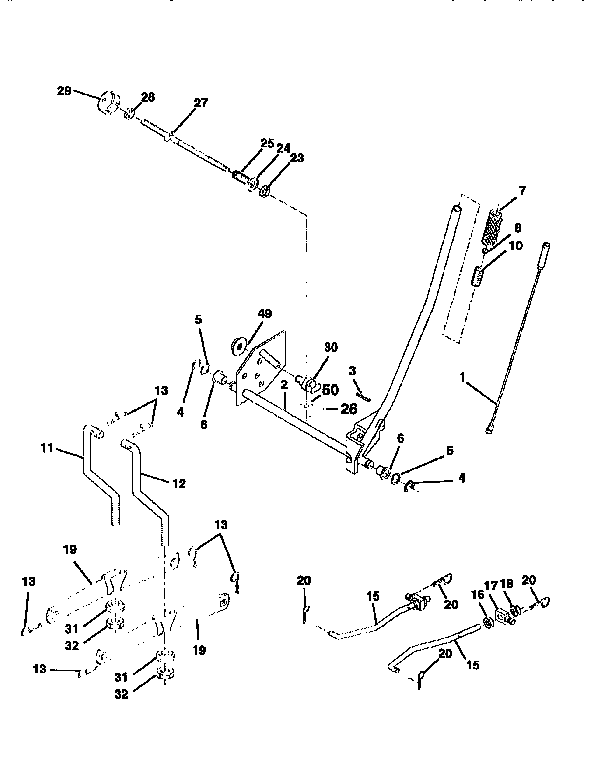 Craftsman 917258030 mower lift diagram
