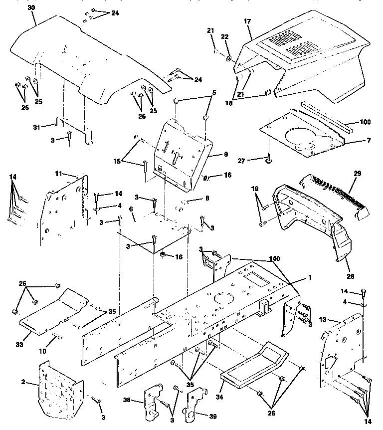 Craftsman 917258070 chassis and enclosures diagram