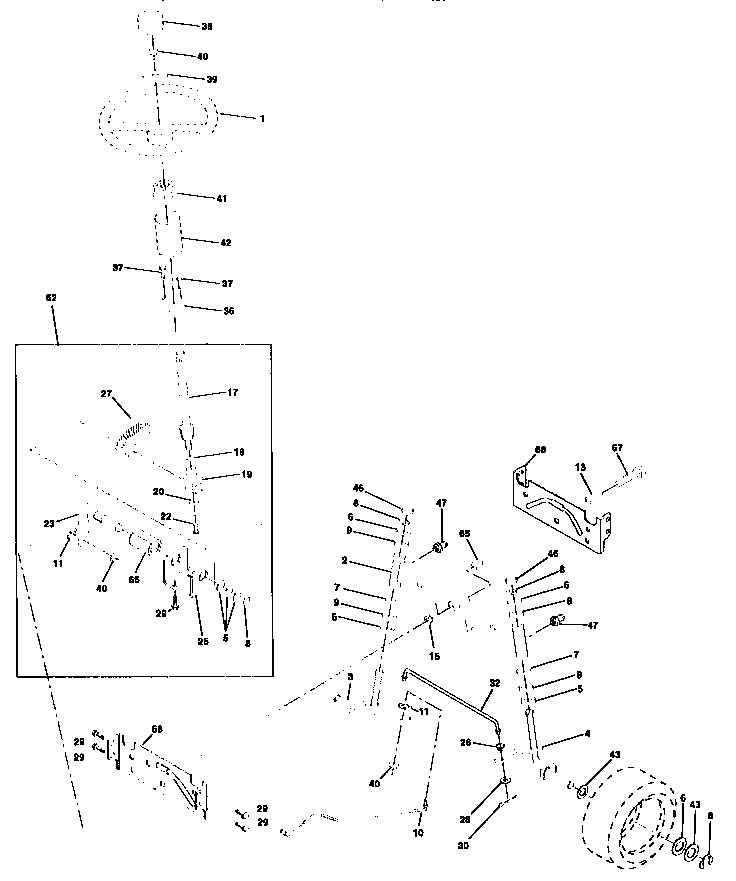 Craftsman 917258070 steering assembly diagram