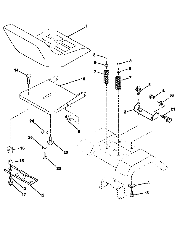 Craftsman 917258070 seat assembly diagram