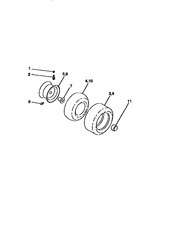 Craftsman 917258070 wheels and tires diagram