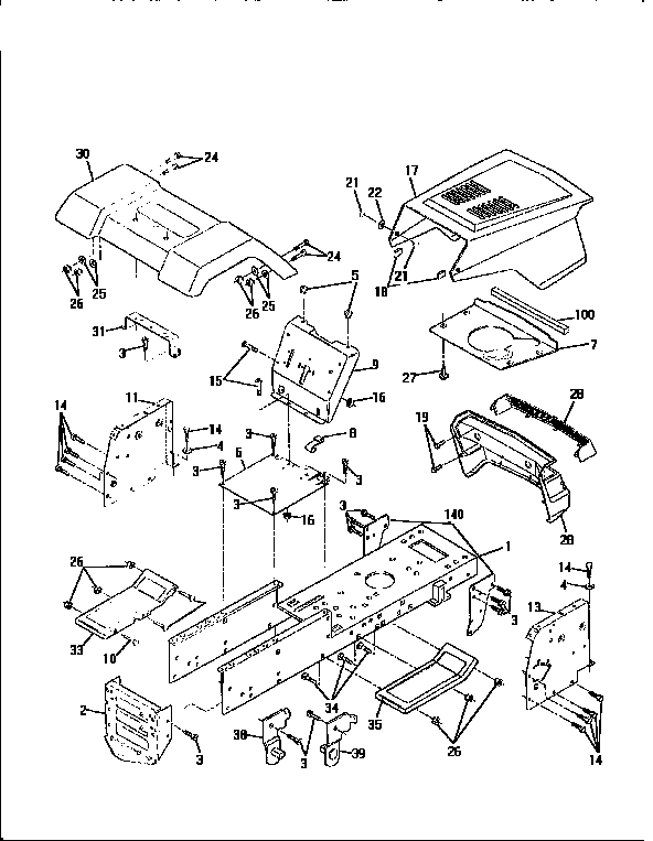 Craftsman 917258100 chassis and enclosures diagram