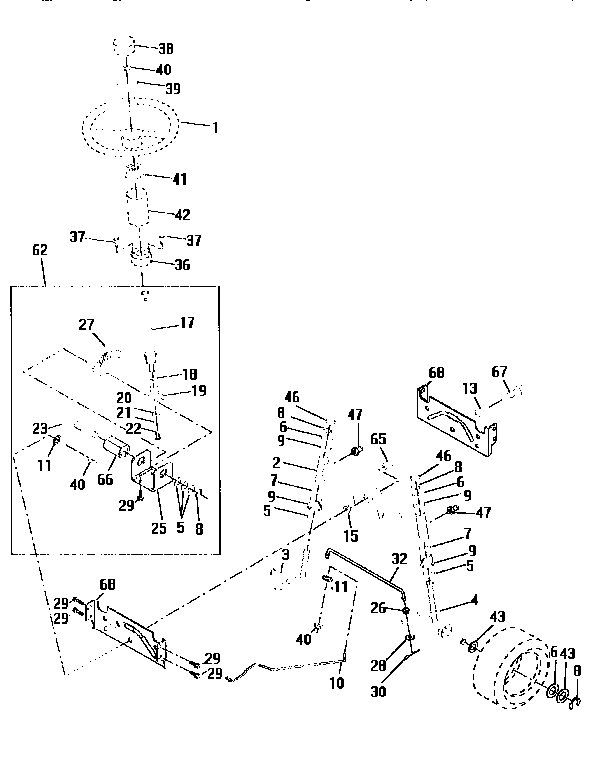 Craftsman 917258100 steering assembly diagram