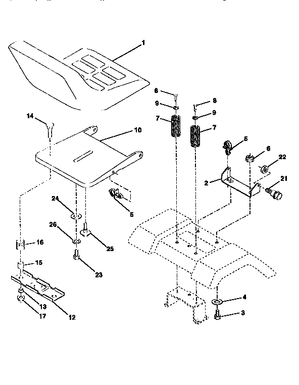 Craftsman 917258100 seat assembly diagram