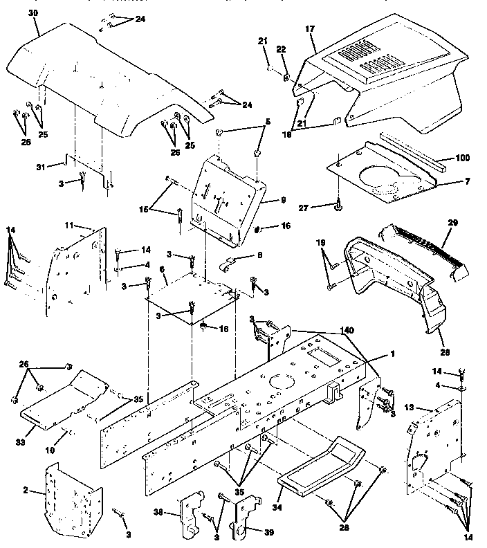 Craftsman 917258110 chassis and enclosures diagram