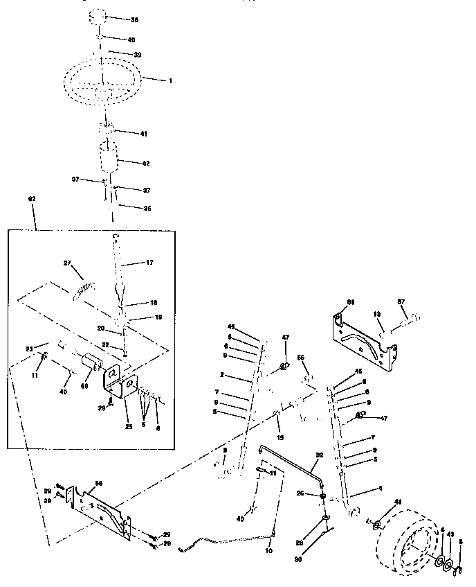 Craftsman 917258110 steering assembly diagram