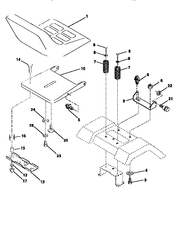 Craftsman 917258110 seat assembly diagram