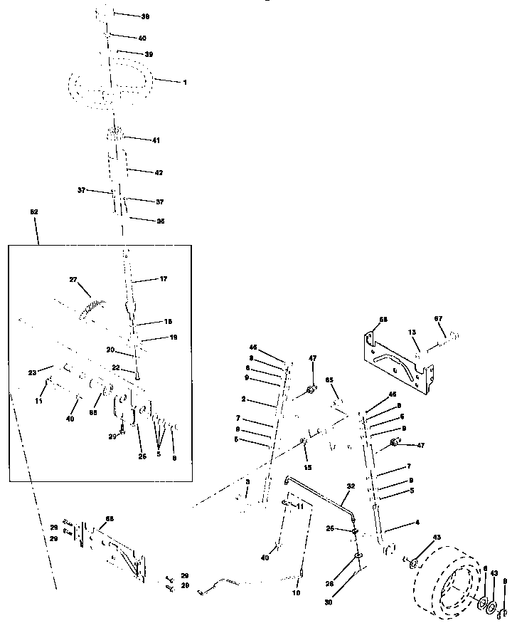 Craftsman 917258050 steering assembly diagram