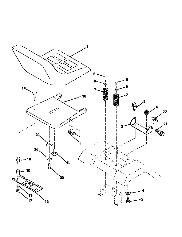Craftsman 917258050 seat assembly diagram