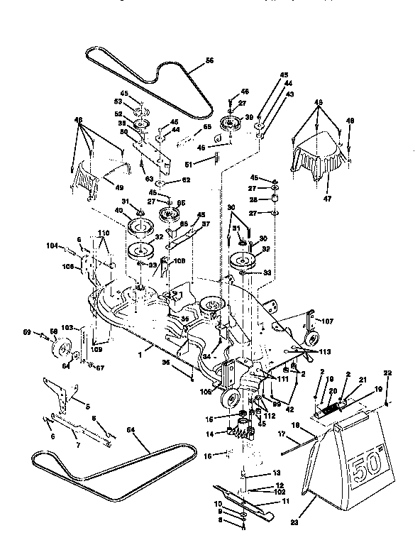 Craftsman 917259000 mower deck diagram