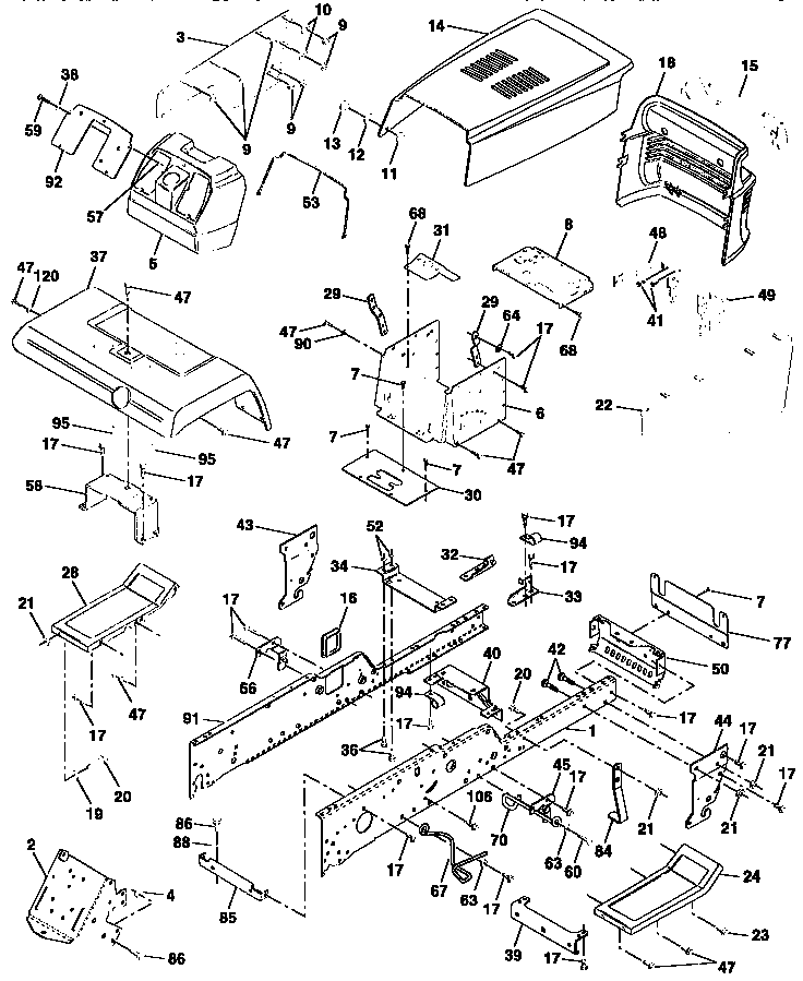 Craftsman 917258960 chassis and enclosures diagram
