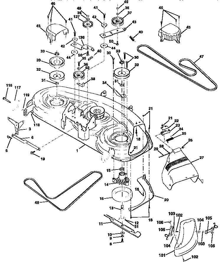 Craftsman 917258960 mower deck diagram
