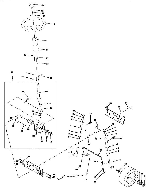Craftsman 917258270 steering assembly diagram