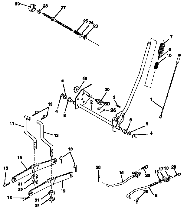 Craftsman 917258270 mower lift diagram