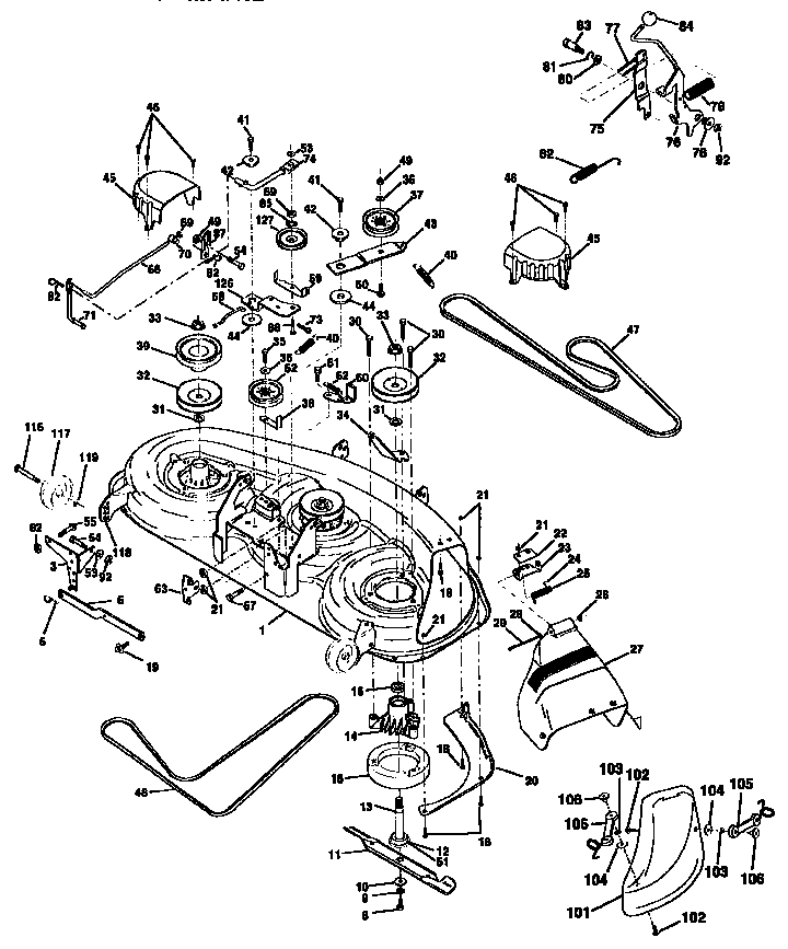 Craftsman 917258270 mower deck diagram