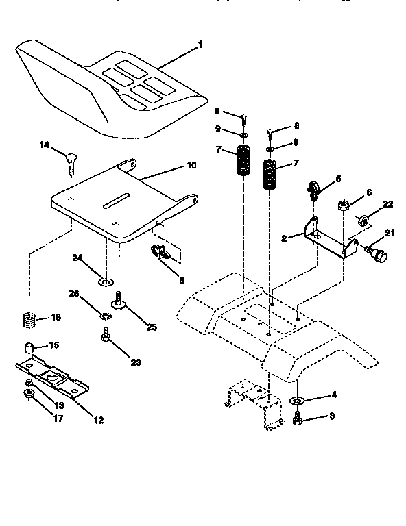 Craftsman 917258270 seat assembly diagram