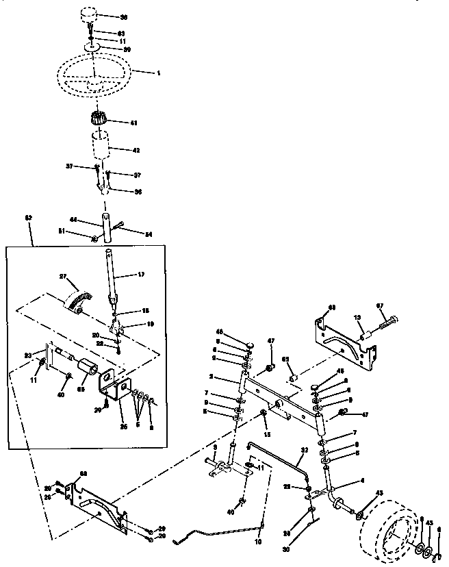 Craftsman 917258260 steering assembly diagram
