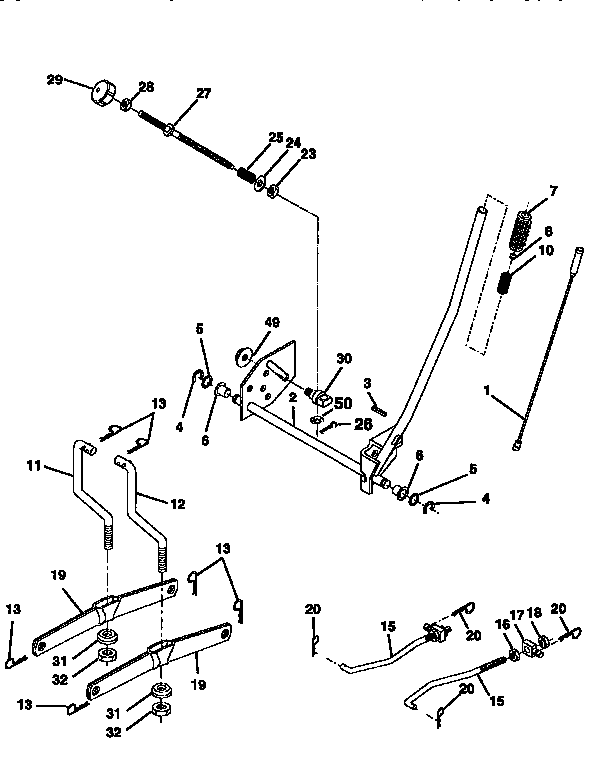 Craftsman 917258260 mower lift diagram