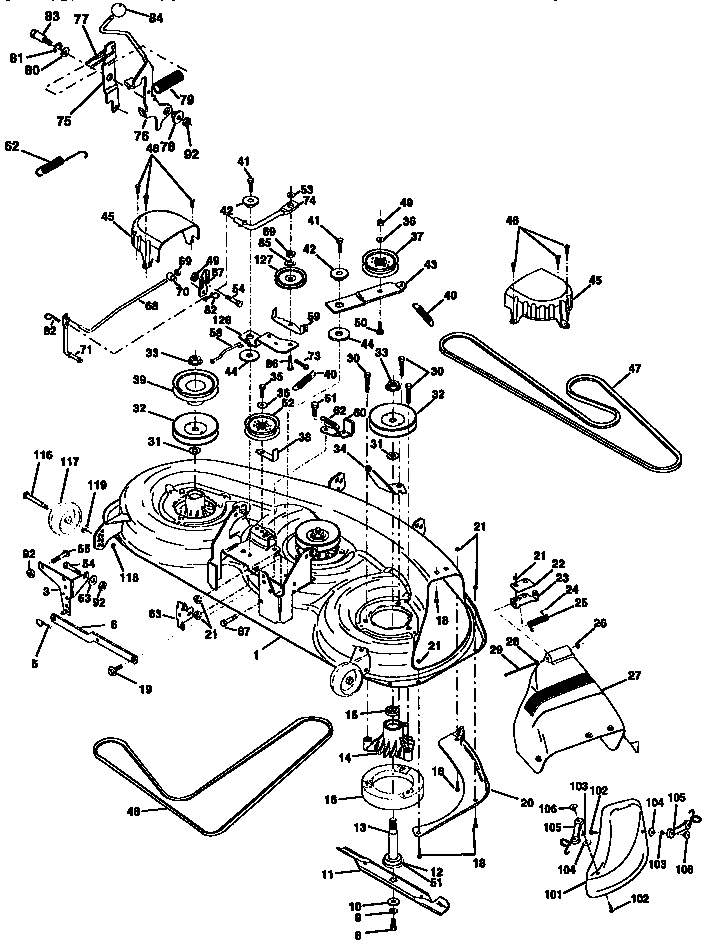 Craftsman 917258260 mower deck diagram