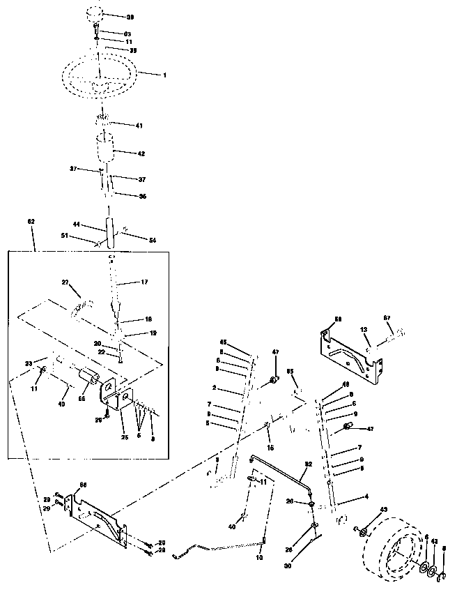 Craftsman 917258160 steering assembly diagram