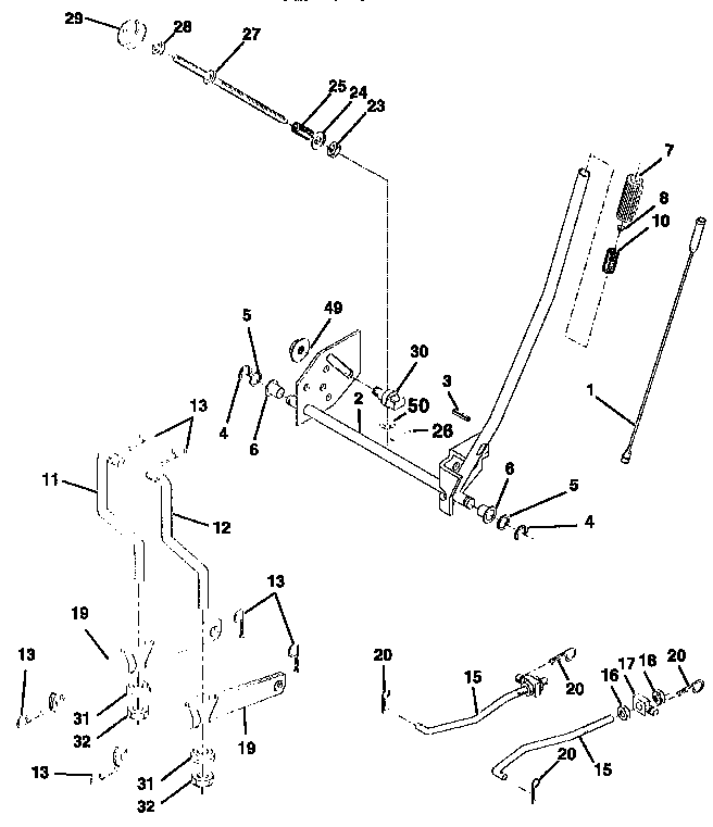 Craftsman 917258160 mower lift diagram