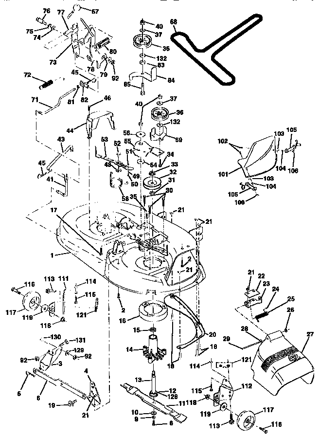 Craftsman 917258160 mower deck diagram