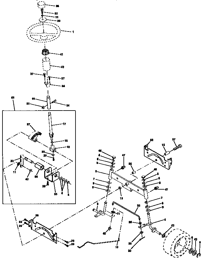 Craftsman 917258170 steering assembly diagram