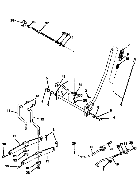 Craftsman 917258170 mower lift diagram