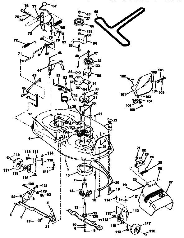 Craftsman 917258170 mower deck diagram
