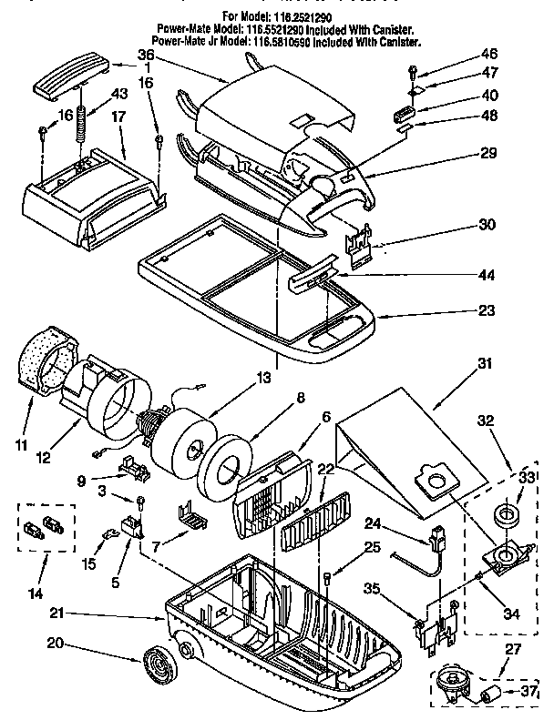 Kenmore 1162521290 base assembly diagram