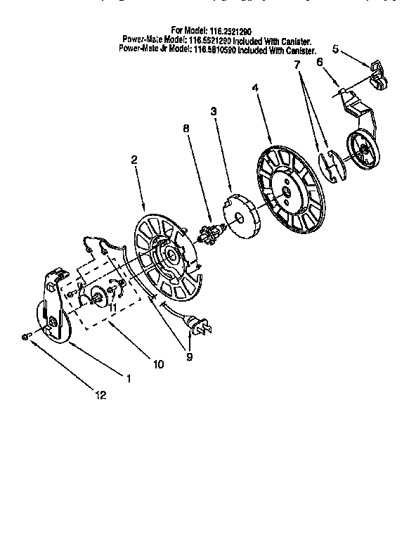 Kenmore 1162521290 power cord reel diagram