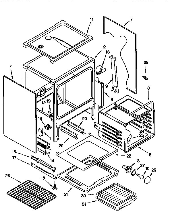 KitchenAid KGRT500BWH1 oven chassis diagram