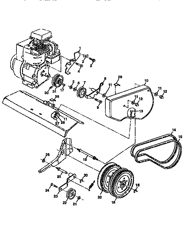 Craftsman 917292460 belt guard and pulley assembly diagram
