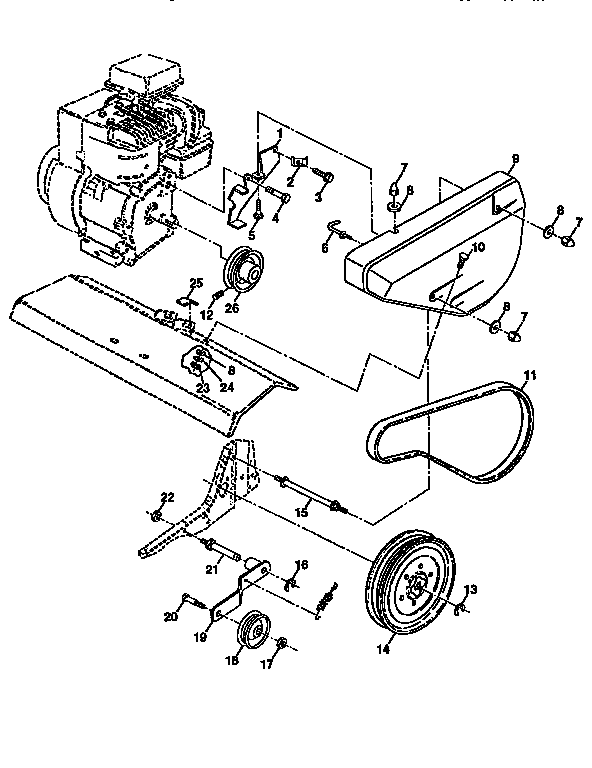 Craftsman 917292360 belt guard and pulley assembly diagram