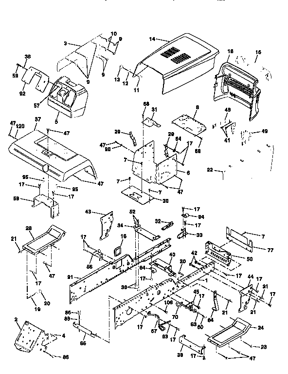 Craftsman 917258880 chassis and enclosures diagram