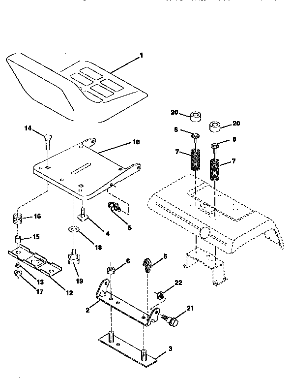 Craftsman 917258880 seat assembly diagram
