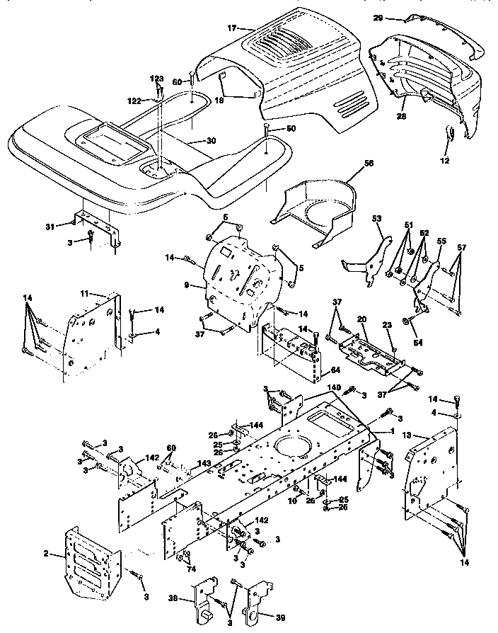 Craftsman 917258670 chassis and enclosures diagram